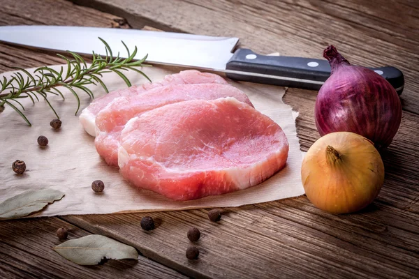 Fresh raw meat sliced. — Stock Photo, Image
