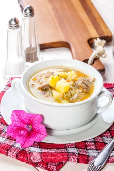 Soup with buckwheat and vegetables. — Stock Photo, Image