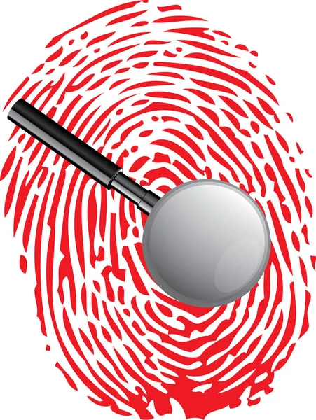 Förstoringsglas och fingerprint märken. — Stockfoto