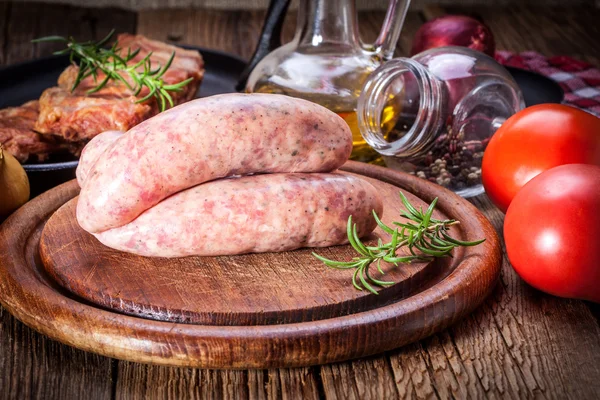 Rohe Weißwurst. — Stockfoto