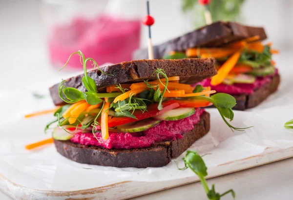 Two Vegan sandwiches — Zdjęcie stockowe