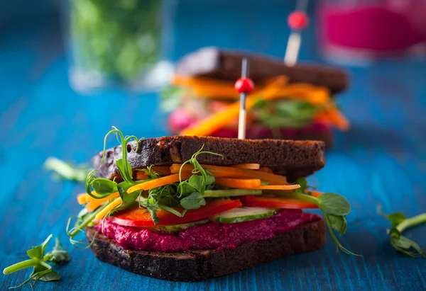 Gluten fri veganska smörgåsar — Stockfoto