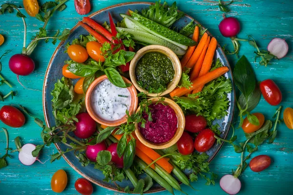 Veggie crudite schotel — Stockfoto