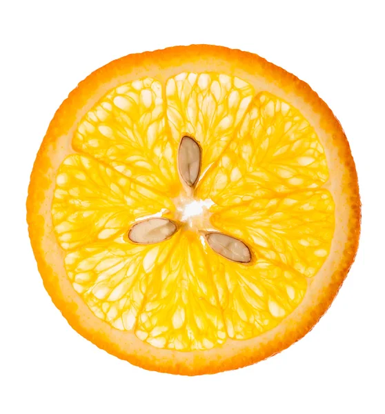 Slice of orange isolated on white — Stock Photo, Image