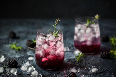 Blackberry Lemonade with lavender  clipart