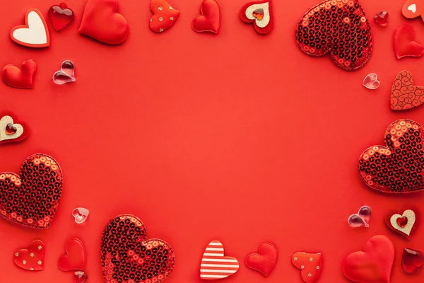 Día San Valentín Concepto Romántico Boda Con Corazones Rojos Sobre —  Fotos de Stock