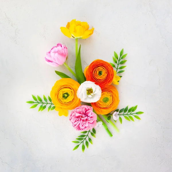 Conceito Férias Com Flores Primavera Fundo Vintage Pastel Com Espaço — Fotografia de Stock