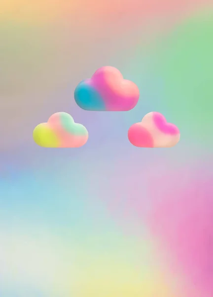 Abstracte Regenboog Achtergrond Neon Lucht Wolken Levendige Kleuren Creatieve Samenstelling — Stockfoto