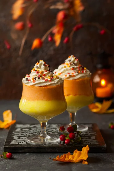 Candy Corn Parfait Halloween — Stock fotografie