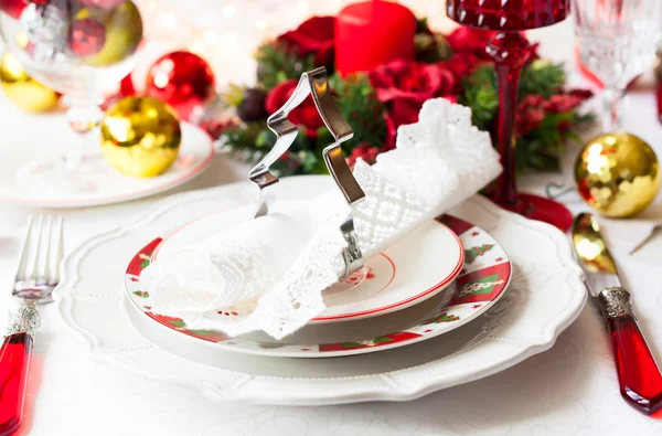 Christmas table setting — Stock Photo, Image