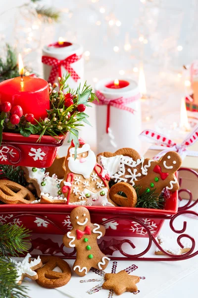 Kerst tabel decoratie — Stockfoto