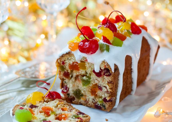 Christmas fruitcake — Stock Photo, Image