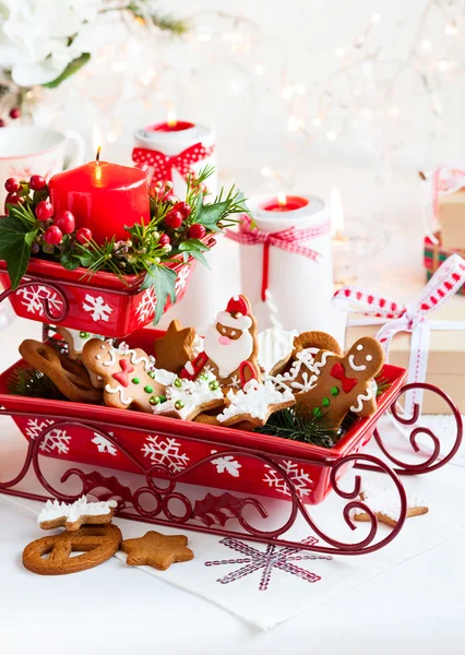 Kerst tabel decoratie — Stockfoto