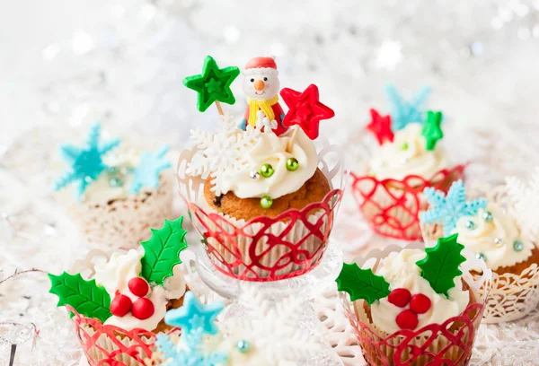 Christmas cupcakes — Stock Photo, Image