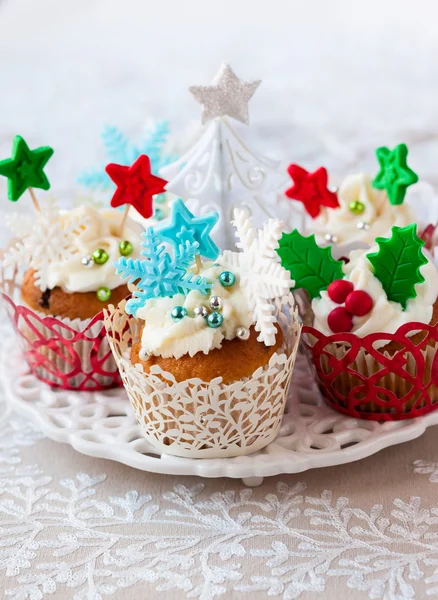 Christmas cupcakes — Stock Photo, Image