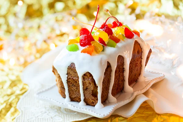 Bolo de frutas de Natal — Fotografia de Stock