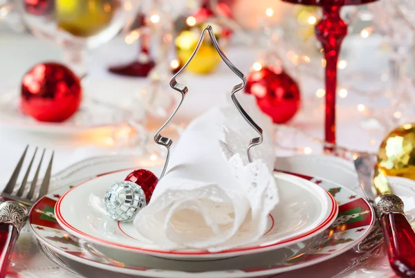 Christmas table setting — Stock Photo, Image