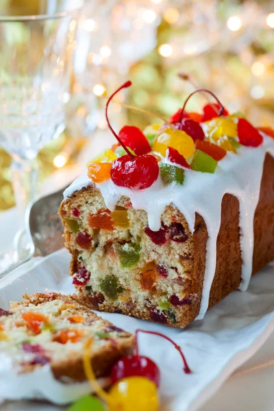 Kerstmis fruitcake — Stockfoto