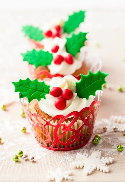 Christmas cupcakes — Stockfoto