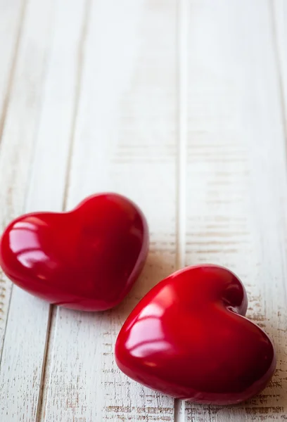 Corações brilhantes vermelhos — Fotografia de Stock