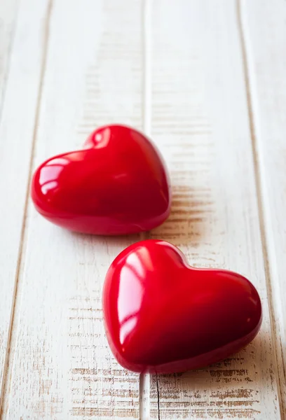 Corazones brillantes rojos — Foto de Stock