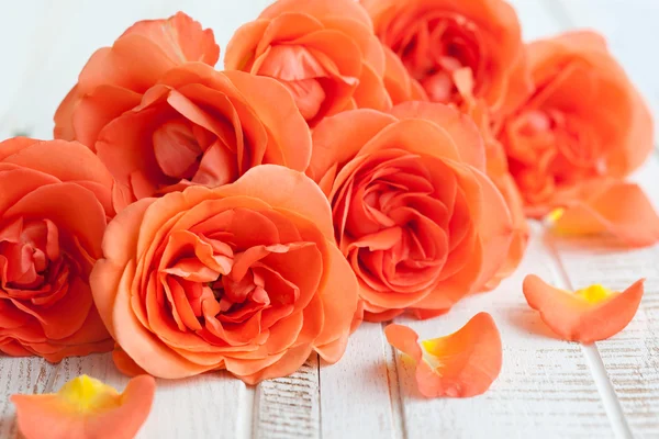 Μπουκέτο με πορτοκαλί τριαντάφυλλα — Φωτογραφία Αρχείου