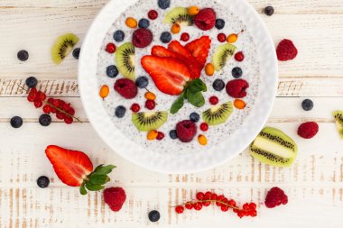 Hindistan cevizi chia puding meyve ile