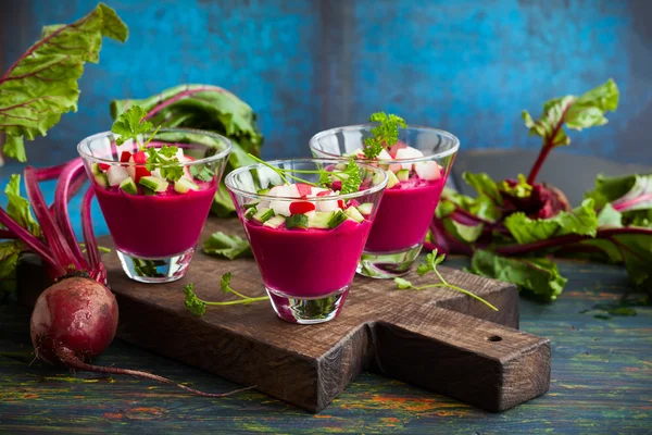 Beetroot gazpacho soup — Stock Photo, Image