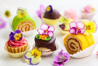 Assorted cakes and pastries clipart