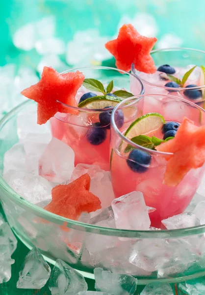 Watermelon and blueberry drink — Stock Photo, Image