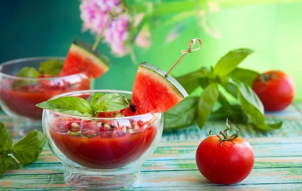 Gazpacho di pomodoro anguria — Foto Stock