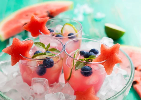 Watermelon and blueberry drink — Stock Photo, Image