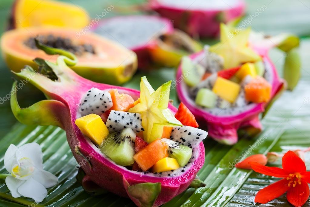 Exotic fruit salad — Stock Photo © sarsmis 74207071