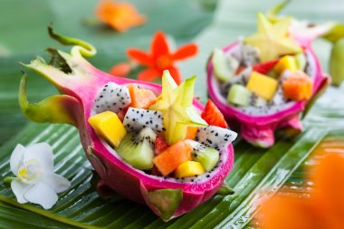 Exotic fruit salad  clipart