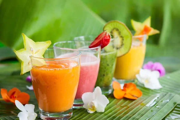 Smoothies mit frischem Obst — Stockfoto