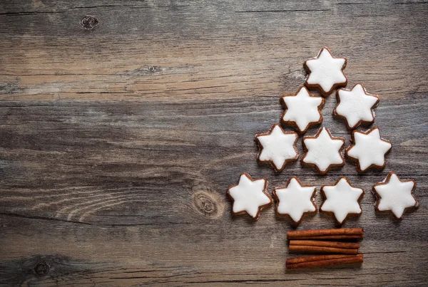 Sfondo di Natale con biscotti di pan di zenzero — Foto Stock