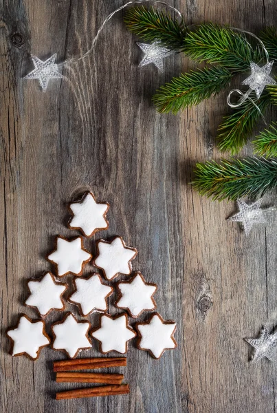 Fond de Noël avec biscuits au pain d'épice — Photo