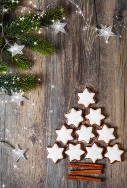 Zencefilli kurabiyeli Noel arkaplanı