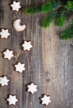 Zencefilli kurabiyeli Noel arkaplanı