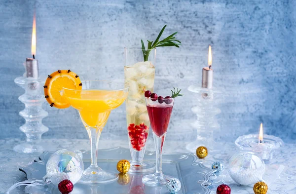 Festive cocktails  on the plate — Stock Photo, Image