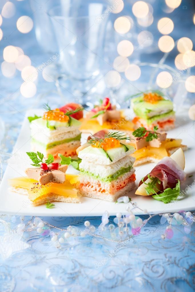 Festive appetizer  on the plate