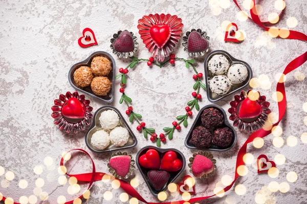 Sevgililer Günü için çikolatalar — Stok fotoğraf