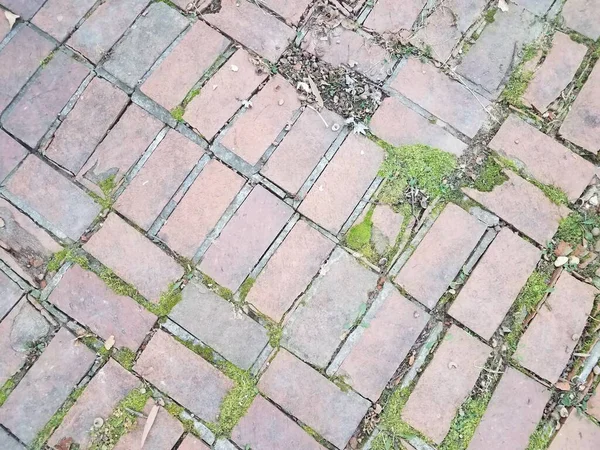 Briques Rouges Altérées Usées Maçonnerie Avec Fissures — Photo