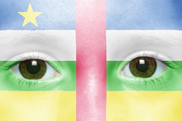 Lidské tváři s vlajka Středoafrické republiky — Stock fotografie