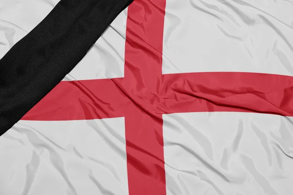 블랙 리본 애도 잉글랜드의 국기 — 스톡 사진