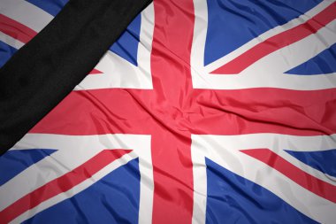 Siyah Şerit yas ile Büyük Britanya'nın ulusal bayrak 