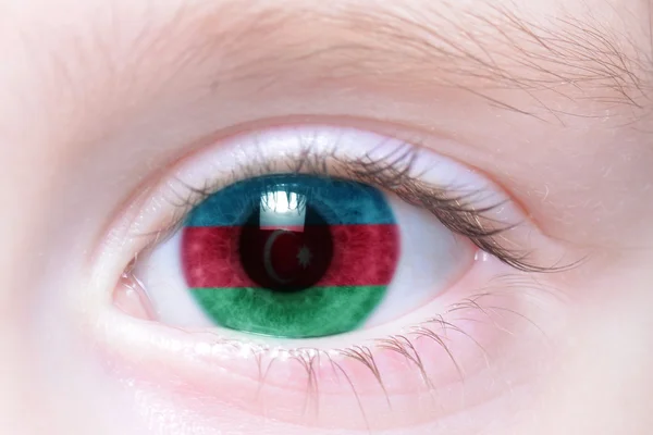 Human's eye with national flag of azerbaijan — Stock Photo, Image