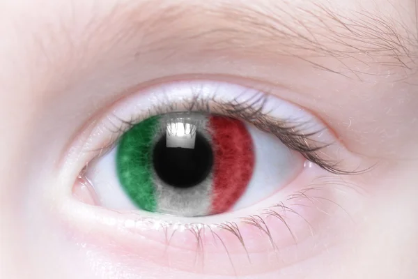 Human's eye with national flag of italy — Stock Photo, Image
