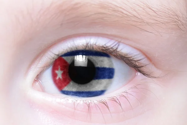 Людське око з національним прапором куби — стокове фото