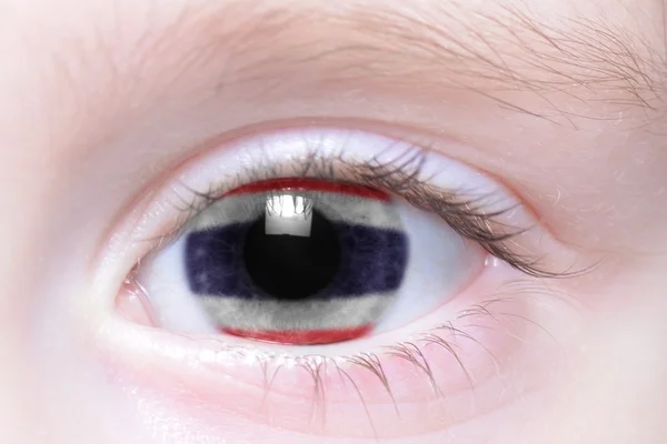 Human 's eye with national flag of thThailand — стоковое фото